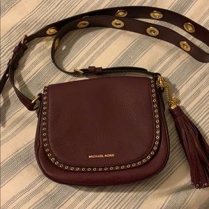 Michael Kors brooklyn medium saddlebag plum